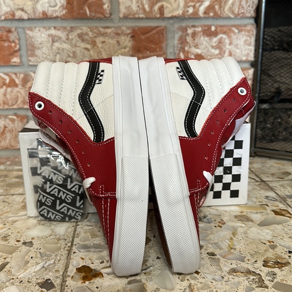 Vans Skate Sk8 hi Sport leather chilly pepper true white pop Cush - Picture 7 of 10